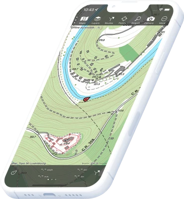 iPhone with Map Application Transparent Background