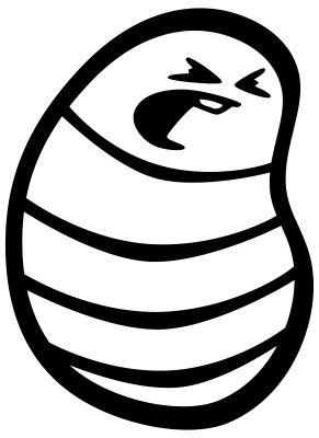 Screaming Cartoon Bean Character PNG Image
