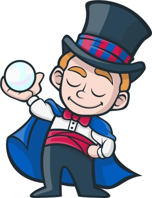 Cartoon Magician with Magic Ball Clipart