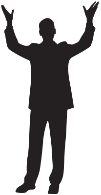 Businessman Silhouette Hands Up Clipart
