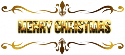 Golden Merry Christmas Banner Free PNG