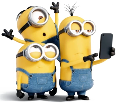 Minions with Smartphone Character Clipart