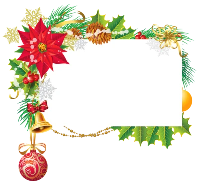 Christmas Floral Corner Frame Free PNG