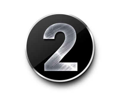 Metallic Silver Number 2 Icon Free PNG
