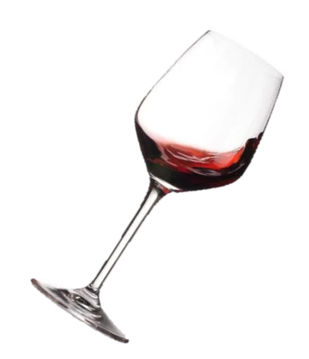 Tilted Red Wine Glass PNG Image