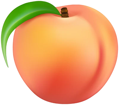Ripe Peach Fruit with Leaf Free PNG