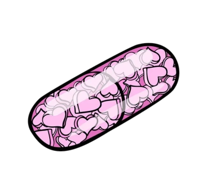 Pink Heart Capsule Medicine Clipart