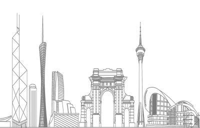 Modern City Skyline Sketch PNG Image