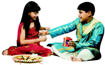 Raksha Bandhan Siblings Celebration Free PNG