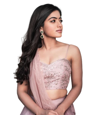 Rashmika Mandanna Pink Dress PNG Image