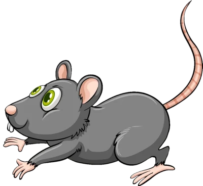 Cartoon Gray Rat Character Clipart