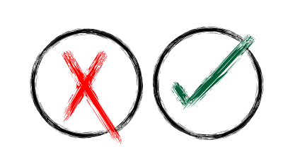 Red Cross and Green Check Marks Free PNG
