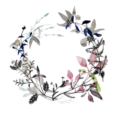 Elegant Mixed Floral Wreath Free PNG