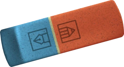 Dual Blue and Red School Eraser PNG Image