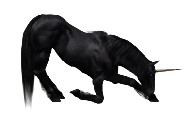 Black Unicorn Mythical Creature Clipart