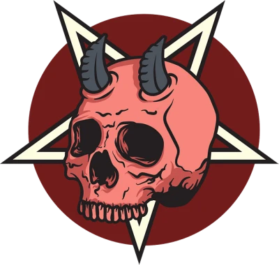 Devil Skull with Pentagram PNG Image
