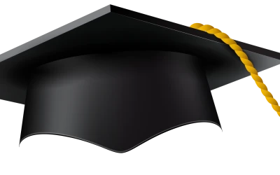 Black Graduation Cap with Tassel PNG Image