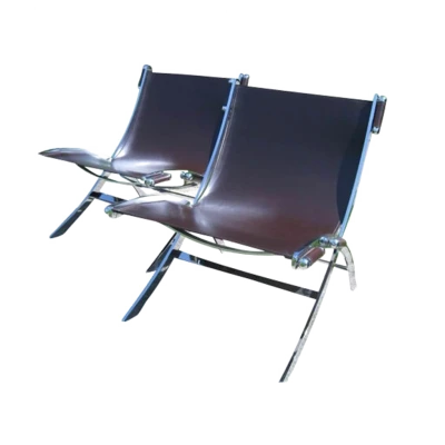 Modern Brown Leather Lounge Chairs PNG Image