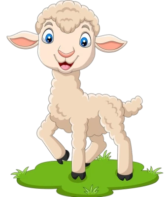 Cute Happy Cartoon Lamb PNG Image