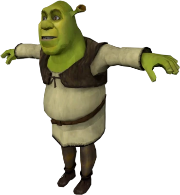 3D Shrek Character T-Pose PNG Image