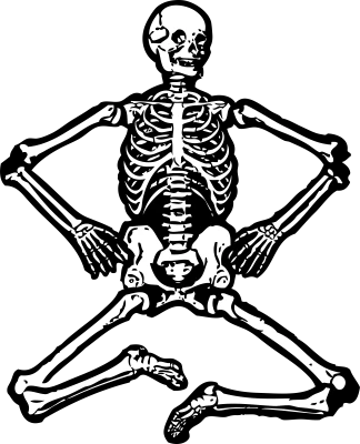 Human Skeleton Sitting Illustration PNG Image