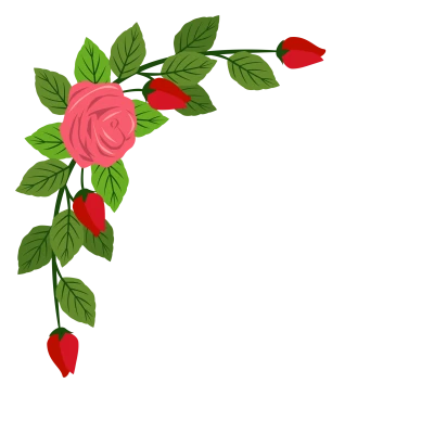 Red Rose Corner Border Free PNG