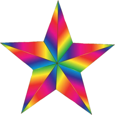 Rainbow Gradient Star Free PNG