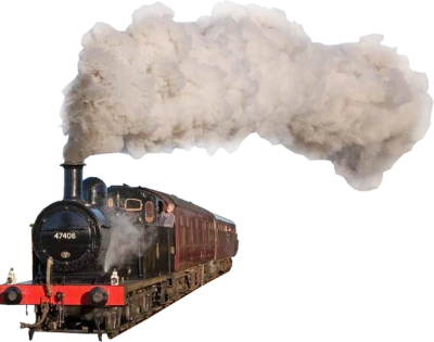 Black Steam Locomotive PNG Image