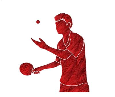 Table Tennis Player Silhouette PNG Image