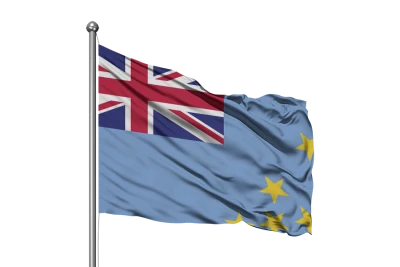 Tuvalu Flag Waving on Pole Free PNG