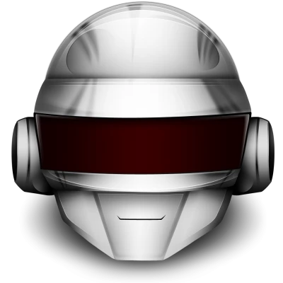 Daft Punk Silver Helmet PNG Image