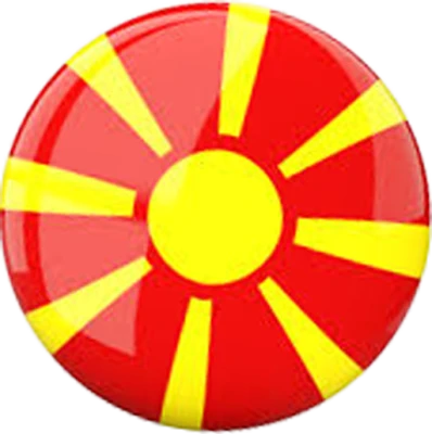 North Macedonia Flag Button Badge PNG Image