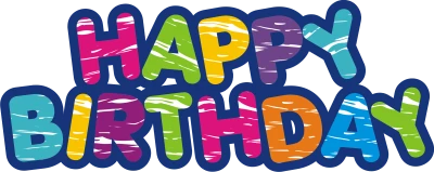 Colorful Happy Birthday Text Design Free PNG