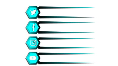 Social Media Icons Hexagon Layout PNG Image