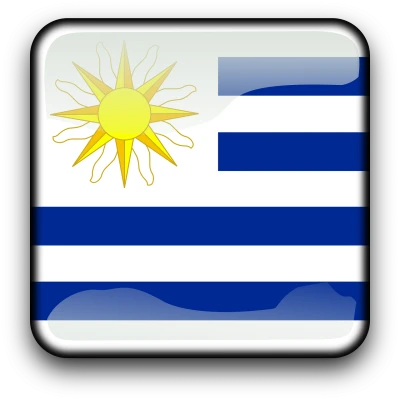 Uruguay Flag Glossy Button PNG Image