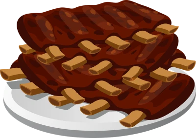 Delicious BBQ Grilled Ribs Free PNG