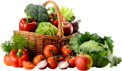 Healthy Vegetable Basket with Fresh Produce