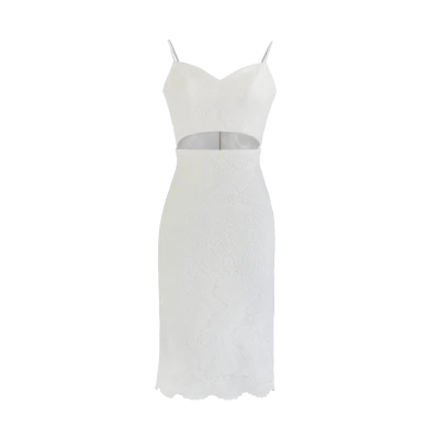 Elegant White Lace Dress Mockup Free PNG