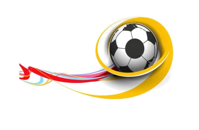 Soccer Ball with Yellow and Red Swirls Free PNG