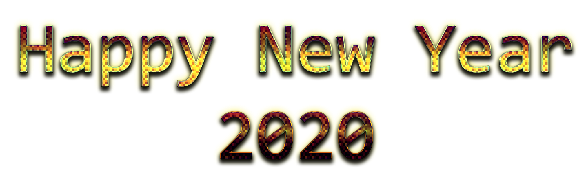2020 Happy New Year PNG – Transparent Background 19