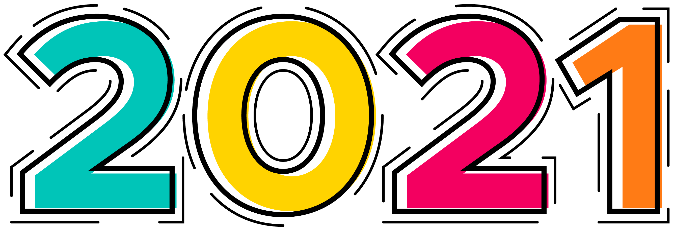 2021 Happy New Year PNG – Transparent Background 7