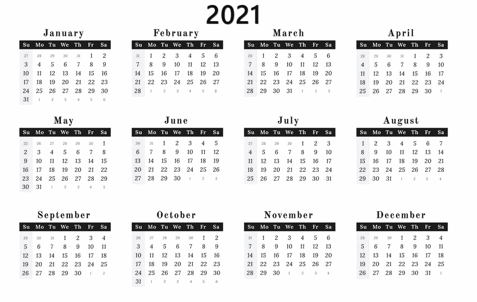 2021 Calendar PNG – Transparent Background 5