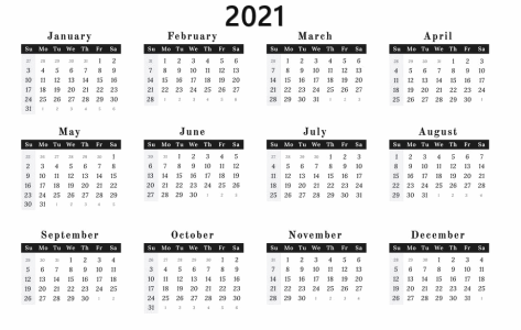 2021 Calendar PNG – Transparent Background 5