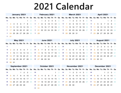 2021 Calendar PNG – Transparent Background 14