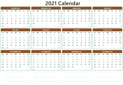 2021 Calendar PNG – Transparent Background 19