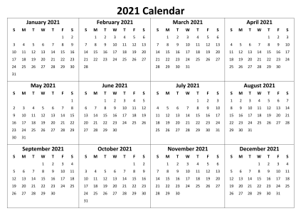2021 Calendar PNG – Transparent Background 20