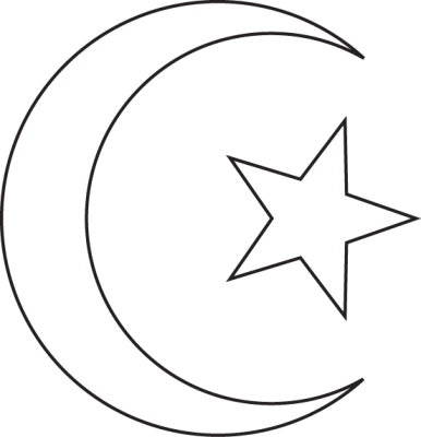 Ay-Yıldız PNG – Crescent and Star Transparent Image