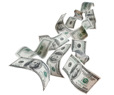 Dollar, Falling money, 100 US dollar, saving, cash png