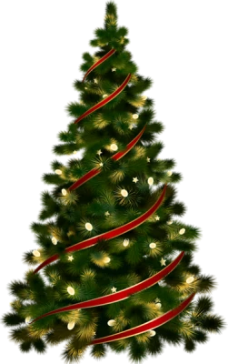 Decorated Christmas Tree PNG Download