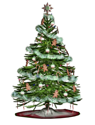 Decorated Christmas Tree PNG Download